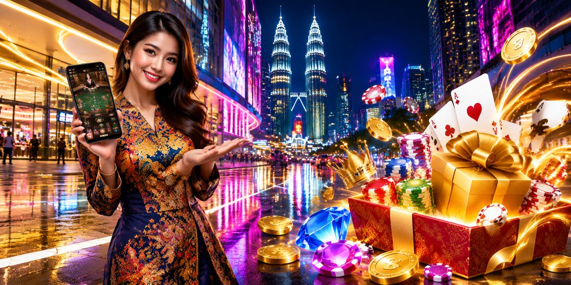 Suasana permainan kasino meja di Kuala Lumpur dengan rekaan batik tempatan