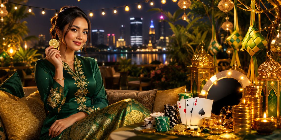 Suasana permainan kad poker semasa Hari Raya di Seremban dengan gaya kasual